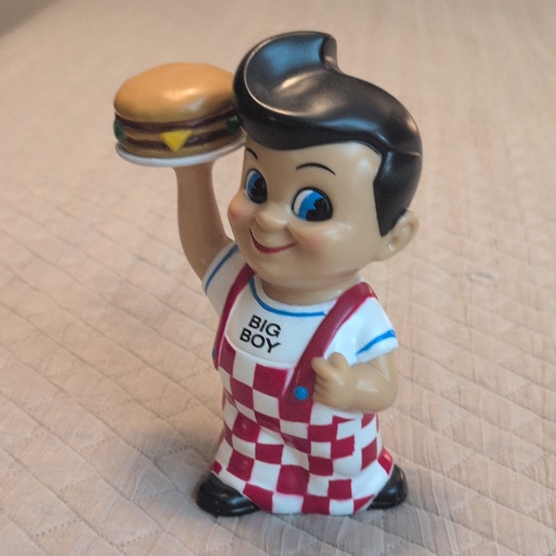 Big Boy Restaurants & Fast Food Advertising Figurine w/ Coin Slot, Burger Tray