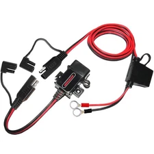 MOTOPOWER MP0609AA 3.1Amp Motorcycle USB Port Kit SAE to USB Adapter Cable w...