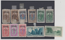 Lot 9 Timbres Tchad AEF Surcharges Colonies françaises Collection 