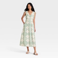 Women Side-Tie Midi Dress - A New Day Cream L