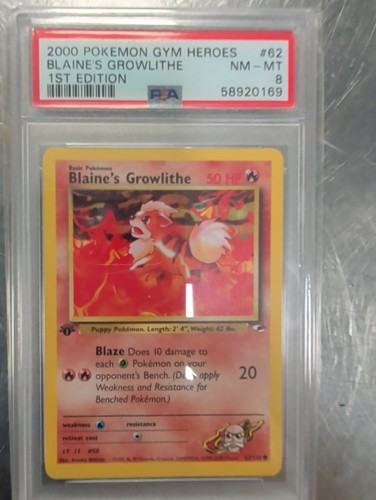 Blaine's Growlithe (1st Edition) graded PSA 10 for sale on eBay