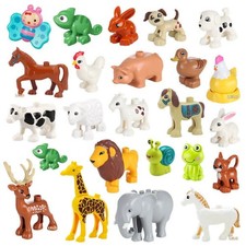 Per Lego Duplo Animali Selvaggi d'Africa Europa Animali Domestici Figura Fienile