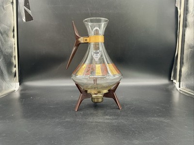 Vtg MCM Inland Glass Atomic Coffee Carafe W/ Stand 