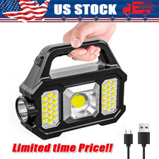 Solar Power LED Camping Lamp Flashlight Tent Light Lantern Rechargeable Battery