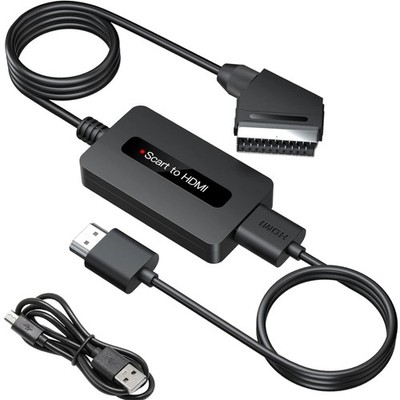 HDMI Adapter für Scart Geräte   Komplettset mit Kabeln für einfache Nutzung