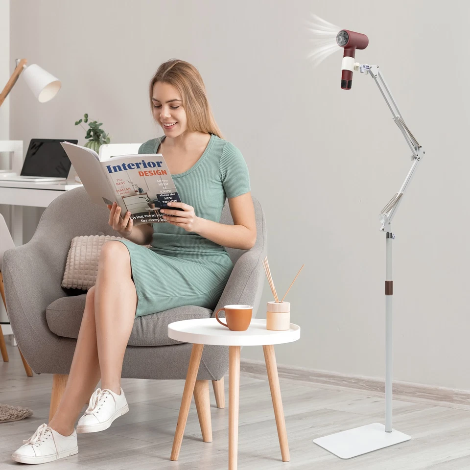 Adjustable Salon Blow Dryer Holder Height Hair Dryer Rack 360 Degree Rotating - Image 2 of 4