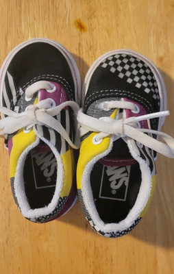 Vans Era 90s Retro Disarray Checkerboard Skateboard Sneakers Sz 4  Toddler