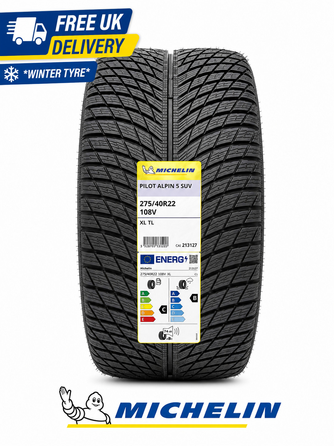 275/40R22 Michelin Pilot Alpin 5 SUV 108V XL Winter Tyre 2020 DOT 275 40 22
