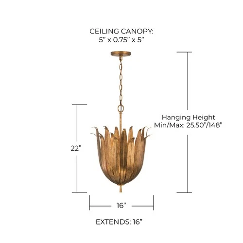 Capital Lighting 349542 Eden 4 Light 16"W Pendant - Picture 3 of 12