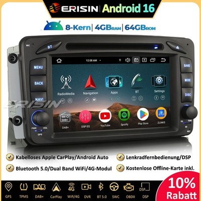 Android 16 Autoradio GPS DAB+DVD Mercedes A/C/G/CLK Klasse W209 W203 Viano Vito