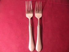 Set Of 2 Salad Forks Yamazaki Mandolin Ice Satin Stainless Steel 7 1/4" B