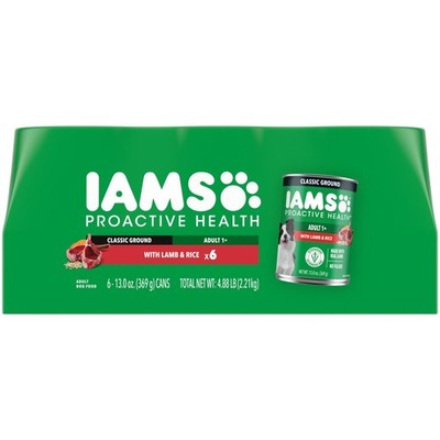 IAMS Proactive Health Wet Dog Food, Adult 6 Count (Pack of 1), Lamb & Rice