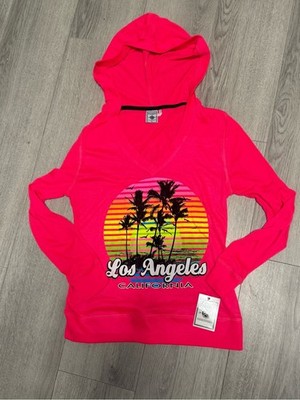 Exist Los Angeles Graphic Hooded Pullover - Hot Pink