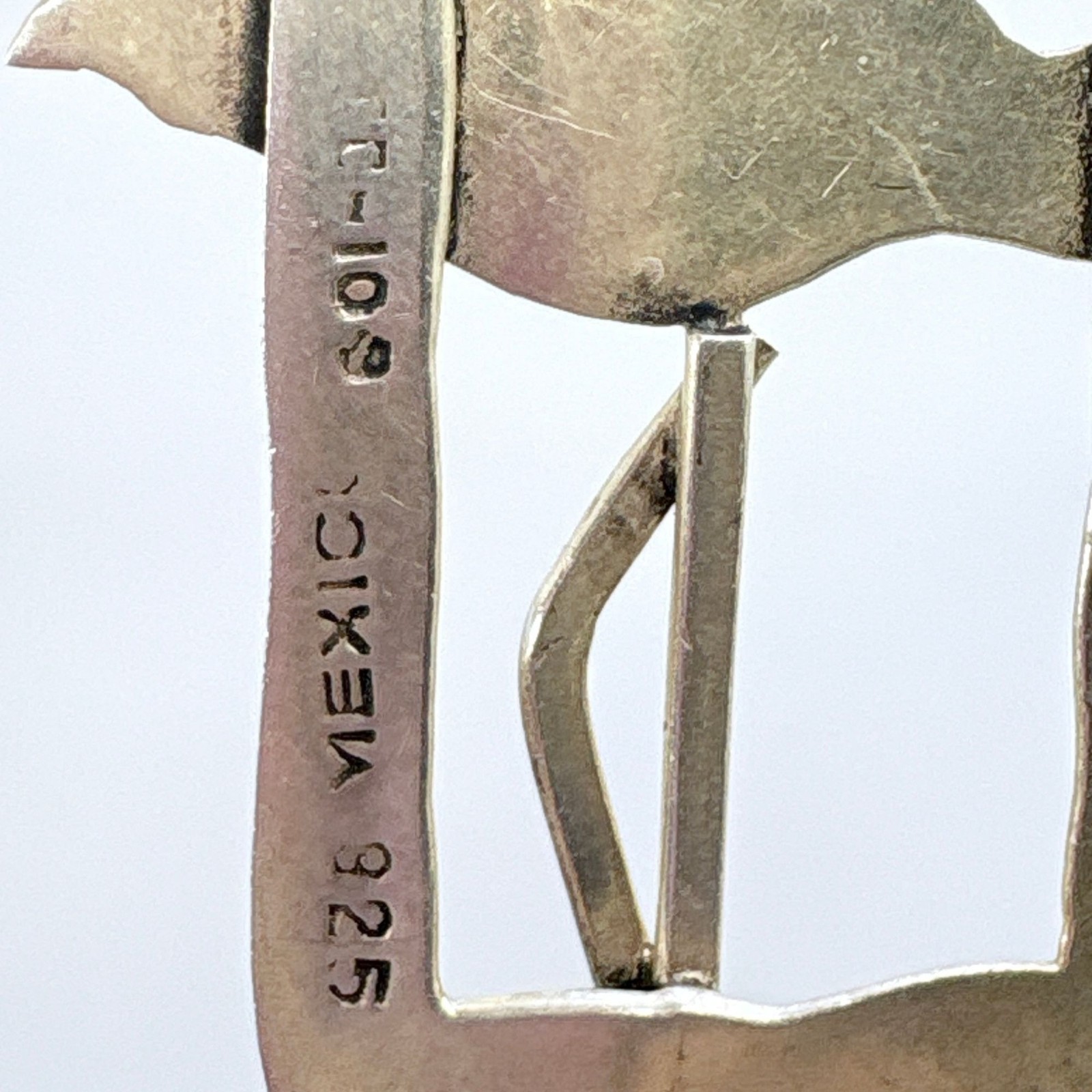 Flamingo Dangle Earrings VTG Solid Sterling Silve… - image 5