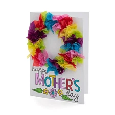 Mother’s Day Tissue Paper Wreath Card Craft Kit - Makes 12