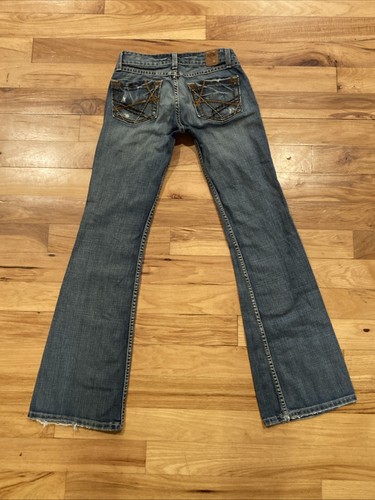 BKE Star Bootcut Blue Denim Distressed Jeans Women's TAG 25 Actual Size 26 x 32 - Picture 4 of 12