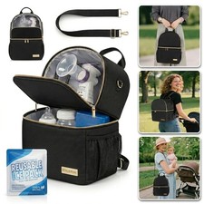 Breast Milk Cooler Bag Pump Section Insulated Baby Bottle Backpack 2 PCS