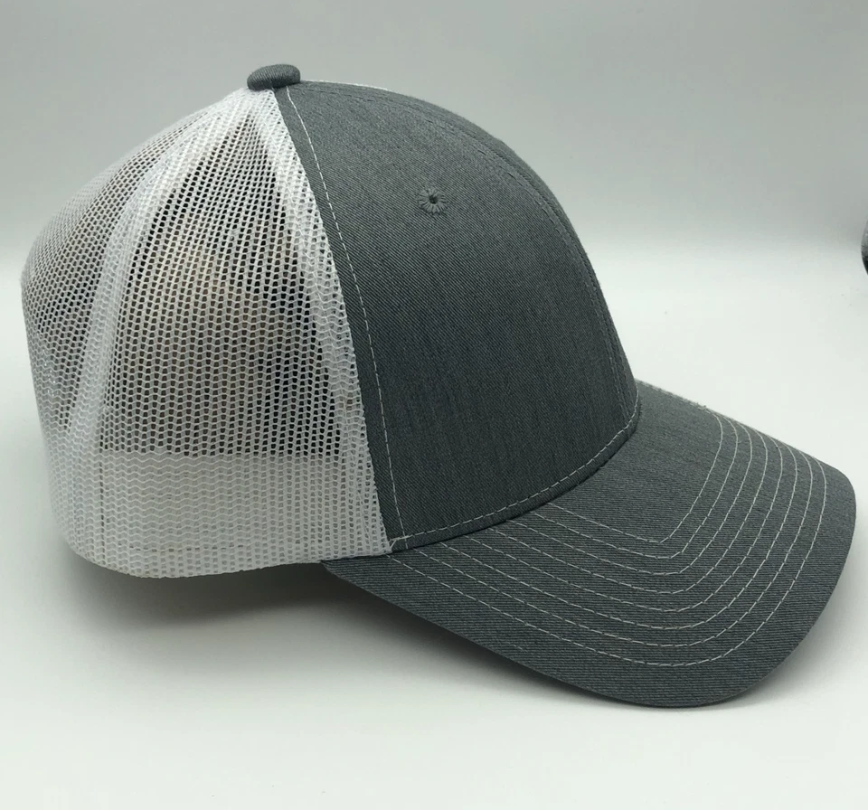 Toyota Hat Cap Trucker Snap Back Grey Denim Embroidered Logo White Mesh - Image 3 of 4