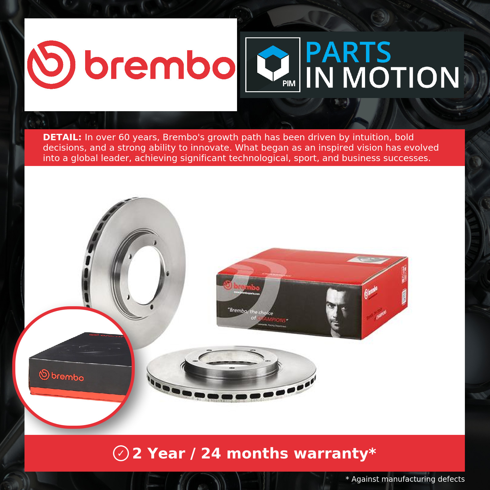 2x Brake Discs Pair Vented fits PORSCHE 944 2.5 Front 81 to 87 282mm Set Brembo