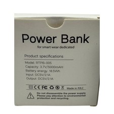 GENOVEGA RTPB-005 Batería externa para dispositivos inteligentes y wearables. Capacidad: 3,7 V/5000 mAh. Energía: 18,5 Wh