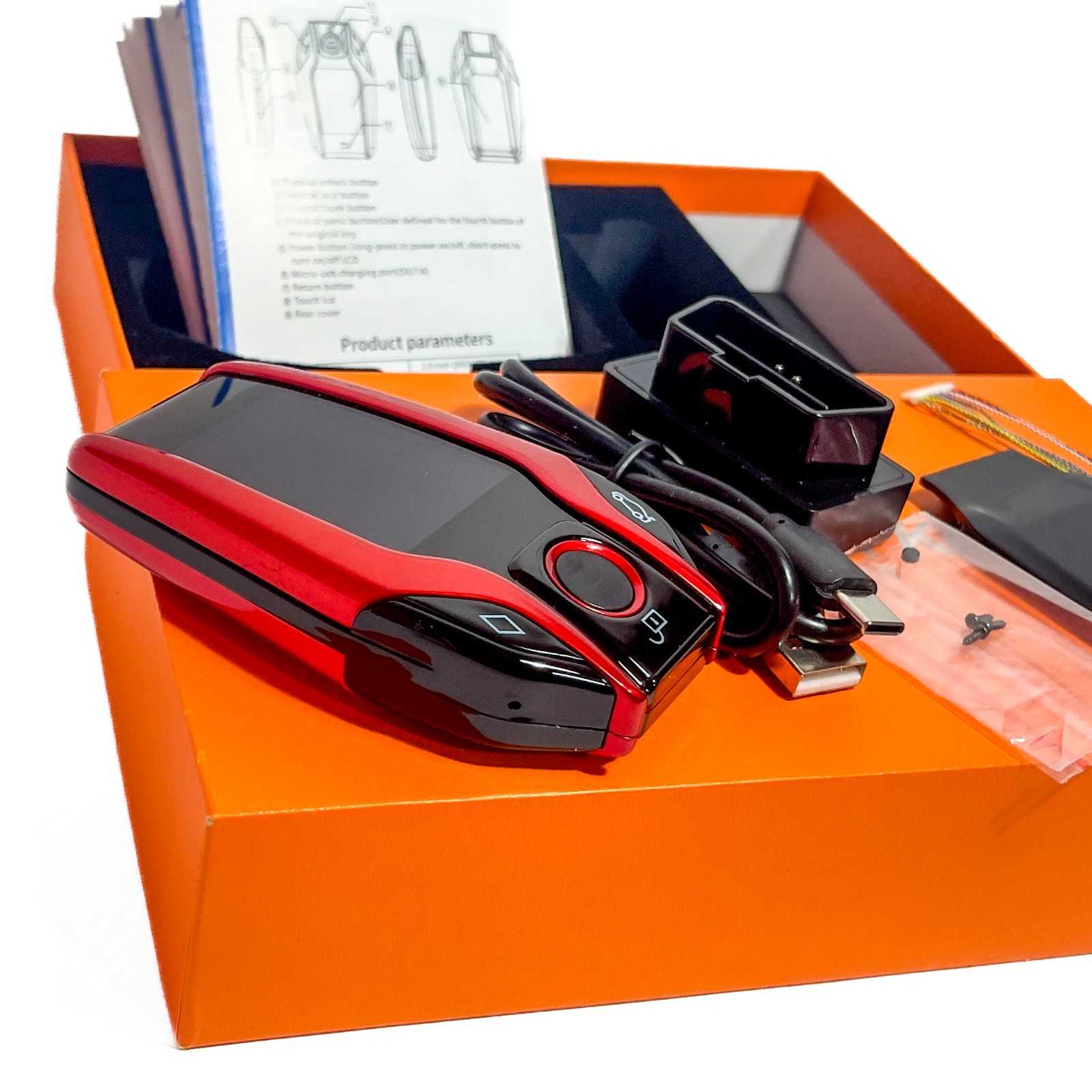 Smart LCD Car Key Touch Screen PKE Keyless Entry Kit OBD Adapter Universal Fob