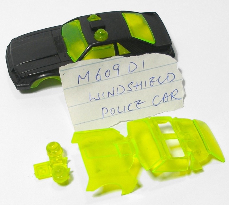 TYCO Slot Car Mustang TEST SHOT WINDSHIELD & LIGHT BAR