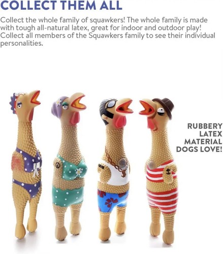 CharmingPet SQUAWKERS GRANDPA GIMPY HIP Latex Dog Toy LARGE Silly Sounds Chicken - Picture 5 of 5