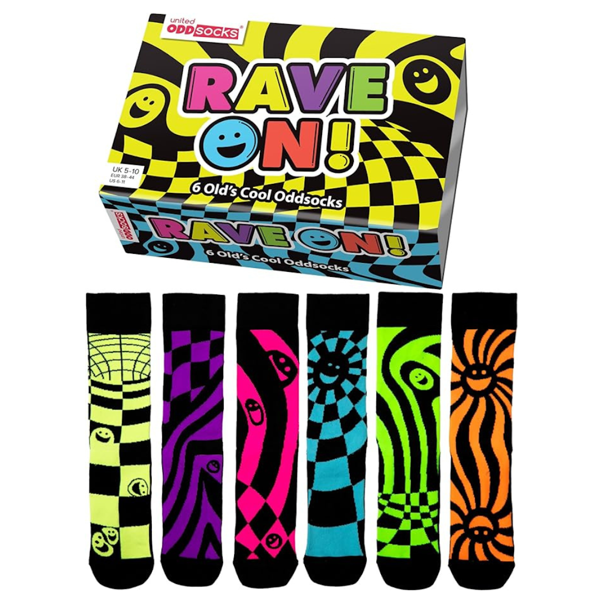 United Oddsocks Rave On Old's Cool Gift Boxed Socks Unique Christmas Gift Idea