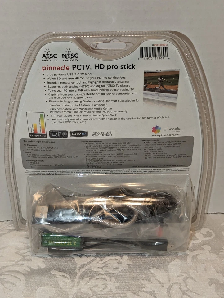 Original Pinnacle PCTV HD Pro Stick USB2.0 Adaptor Cable Included Sealed - Image 3 of 3