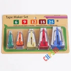 Bias Tape Maker Set 6MM 9MM 12MM 18MM 25MM Sewing Quilting Tools (BTM-5pcs/pack)