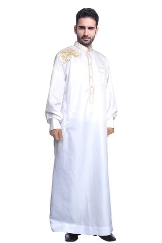 Men Dishdasha Saudi Thobe Thoub Abaya Galabeya Muslim Dress Arabic Robe Clothes - Picture 54 of 56