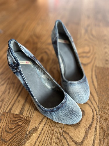 Y2K Diesel high heels denim pumps womens EU 38 US 7.5 - 第 1/6 張圖片