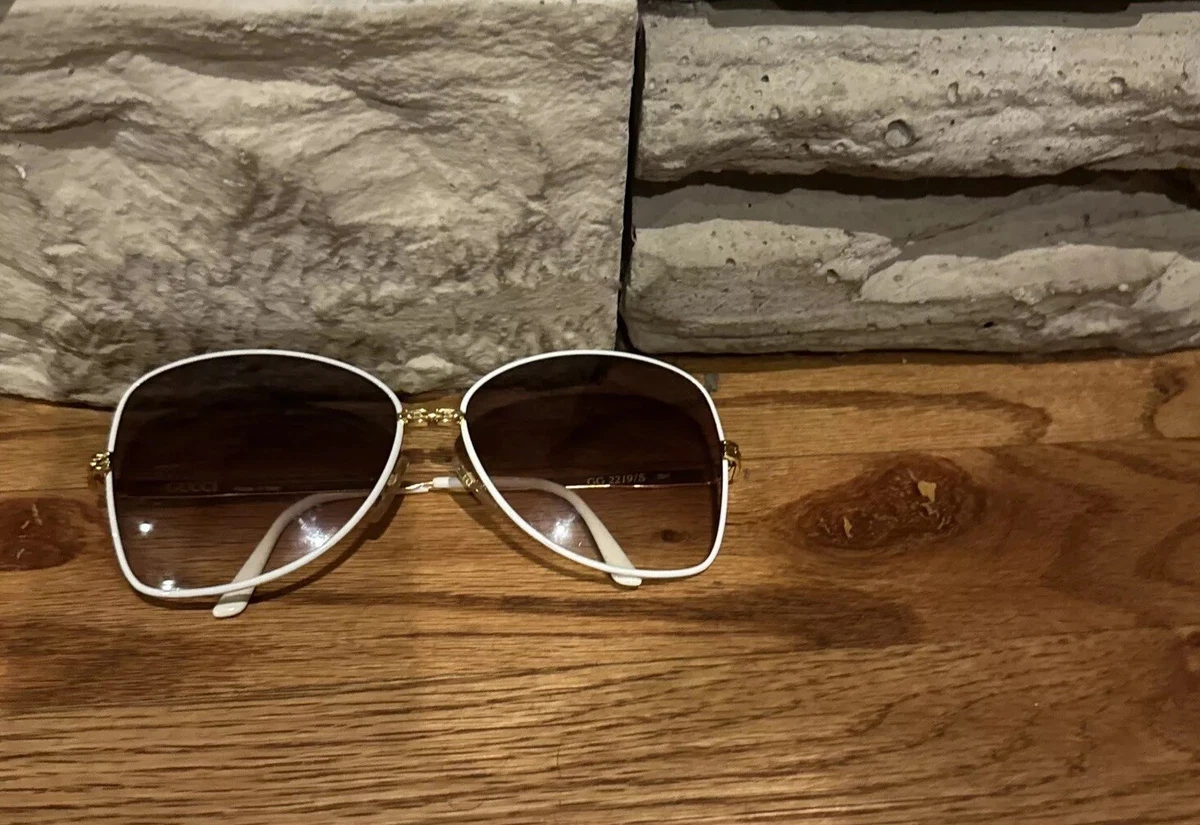 Gucci Aviator White Sunglasses for Women for sale | eBay