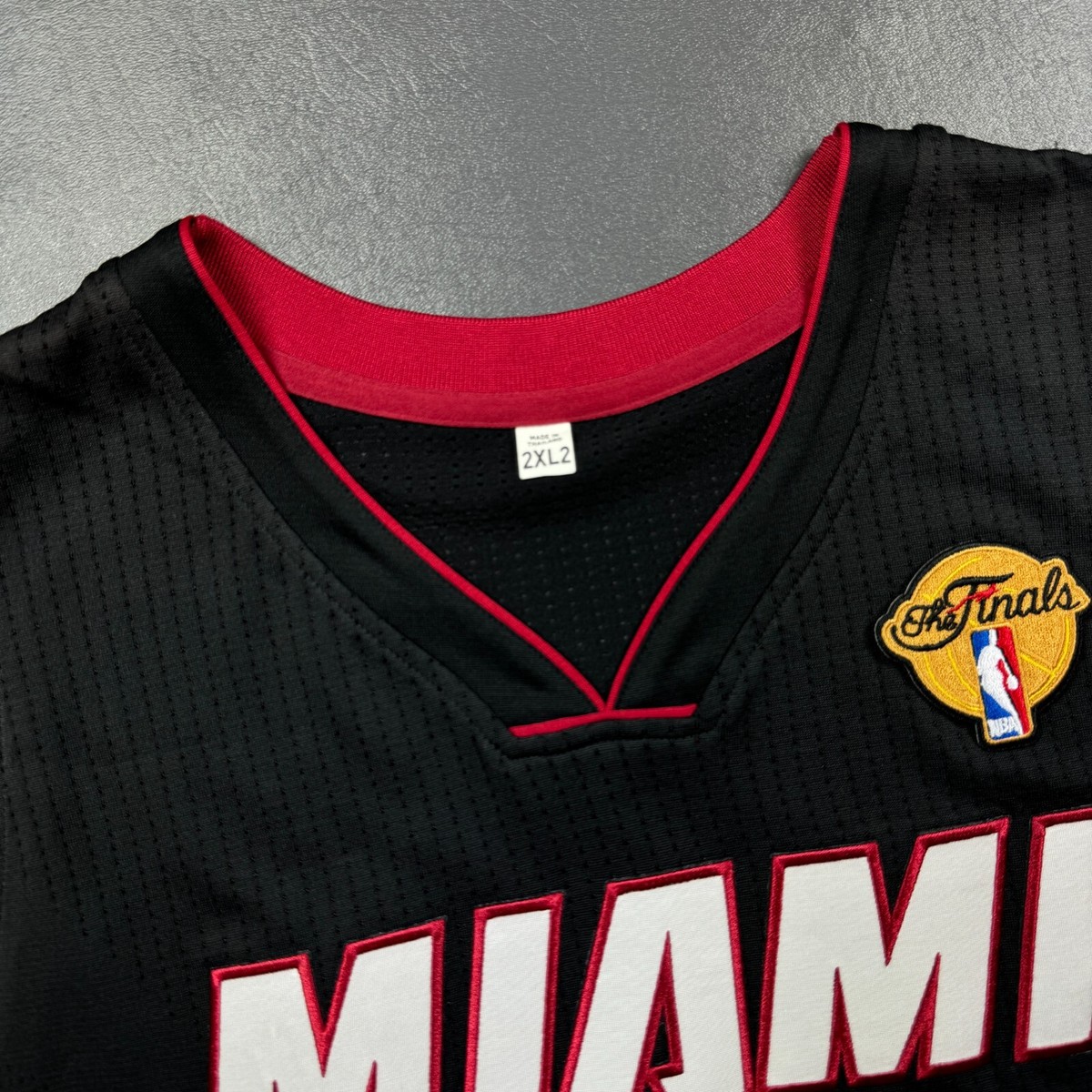 100% Authentic Lebron James Miami Heat NBA Finals Jersey 2XL mesh
