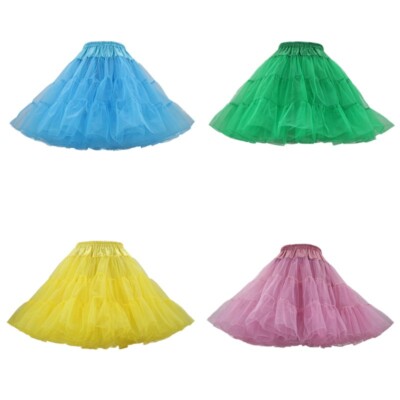 Damen Lolita Rock Petticoat Crinoline Unterrock Elastischer Bund Tutu Cosplay
