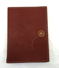 Photo Album Brag Book Leather Cover Holds 20 4x6" Photos Graphic Image BROWN