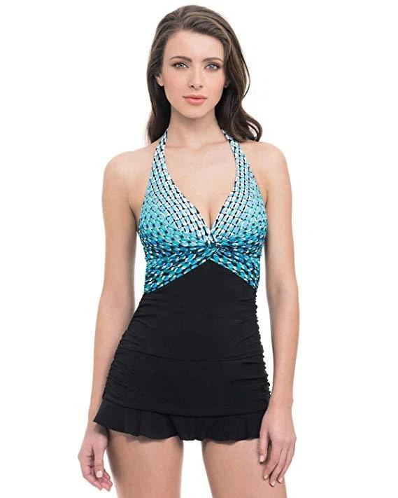 Profile by Gottex Multi Blue Cocoon Swim Dress Size US 8 eBay