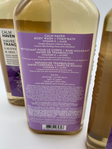 Bath & Body Works Aromatherapy CALM HAVEN Lavendar & Iris Body Wash Foam Bath X3 - Picture 2 of 2
