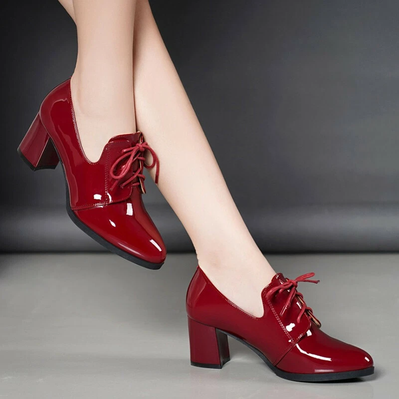 Lace up block heel shoes cheap
