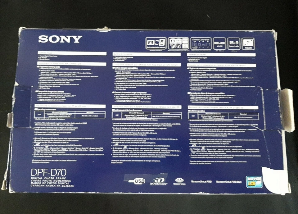 SONY Digital Picture Frame S-Frame DPF-D70 Black With Remote + Adapter Tested - Image 2 of 4