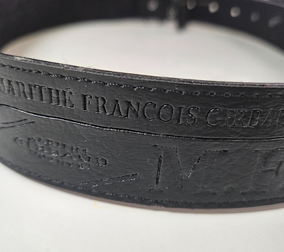 Vintage Marithe Francois Girbaud Fully Embossed Belt Black Size 35