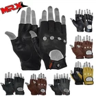 MRX Mens Leather Fingerless Driving Motorcycle Biker Gloves Cycling Biking Pair