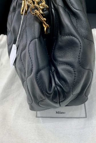 MOSCHINO Moschino Charms Clutch Cross Body Bag in black Quilted Leather - Picture 6 of 14