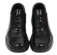 Prada Derby  Size US7.5 UK6.5 Black Leather Lace Up AW99 Chunky 2000's Platform