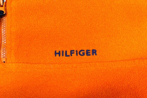 VTG TOMMY HILFIGER FLEECE PULLOVER 1/4 ZIP JACKET ORANGE Sz X-LARGE, XL - Picture 3 of 6