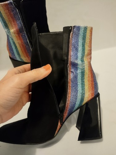 Free People X Farylrobin Marley Spectrum Heel Boot Women's 37 US 7 Rainbow Boho - Picture 4 of 20