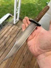 CUSTOM HANDMADE CARBON STEEL FULL TANG BOWIE KNIFE HUNTING SURVIVAL CAMPING KNIF