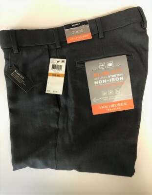 men's van heusen slim-fit traveler dress pants Mens Pants Slim Fit Van Heusen Traveler Pants Straight Fit Haggar JMH Premium Mens Slim Fit