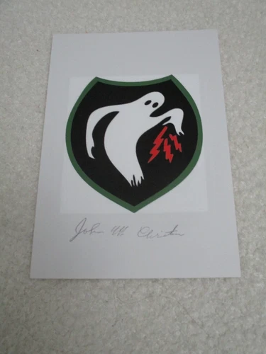 JOHN CHRISTMAN Signed 4x6 Photo WW II GHOST ARMY AUTOGRAPH