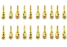 10 Pairs Open Screw Banana Plugs Connectors For Speaker Cable alloy And 24k Gol